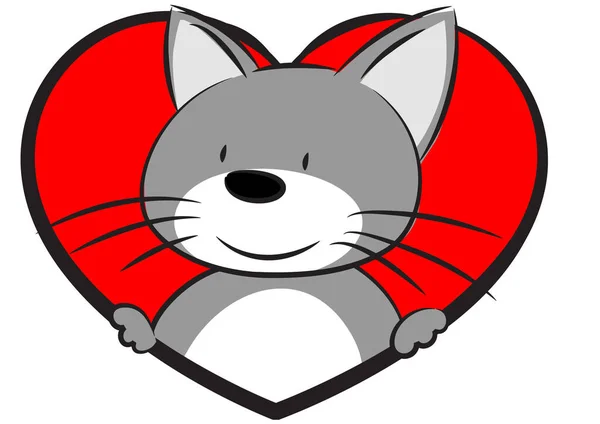 Red Fox Heart — Stock Vector
