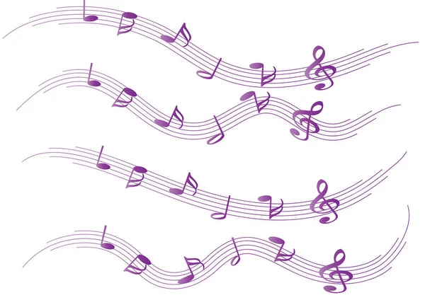 Musical Notes White Background — Stock Vector