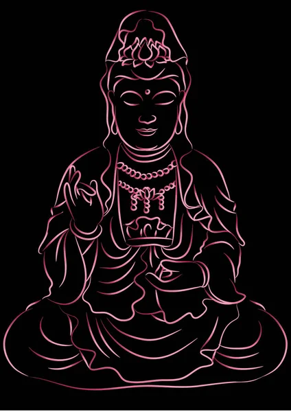 Векторная Иллюстрация Руки Нарисованной Будды — стоковый вектор
