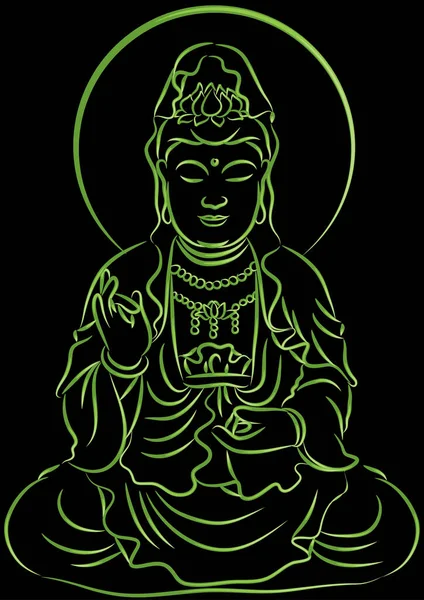 Векторная Иллюстрация Мультипликационного Будды — стоковый вектор