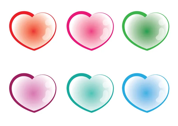 Set Vector Hearts — Stock Vector