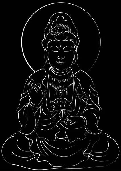 Illustration Vectorielle Statue Bouddha — Image vectorielle