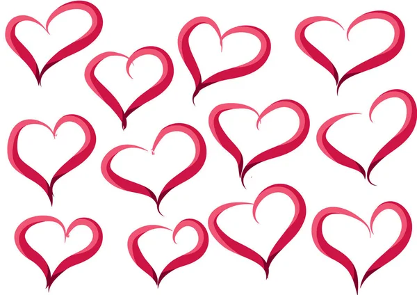 Güzel dekoratif kalp koleksiyonu, aşk konsepti 