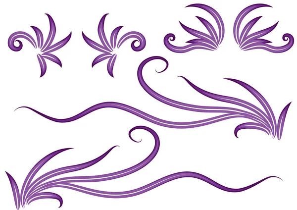 Conjunto Elementos Florales Vectoriales Para Diseño — Vector de stock