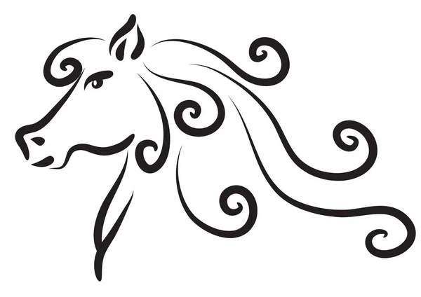 Cavallo Silhouette Vettoriale Illustrazione — Vettoriale Stock