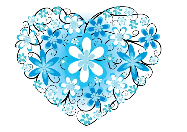 青い花の背景のベクトル図 — ストックベクタ
