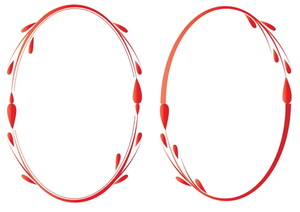 Vector Illustration Set Red White Ribbons — Stock Vector