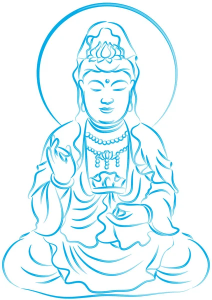 Ilustración Vectorial Buda Dibujos Animados — Vector de stock