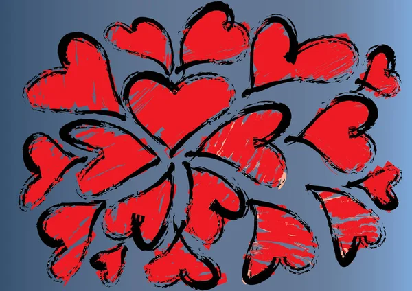 Güzel dekoratif kalp koleksiyonu, aşk konsepti 