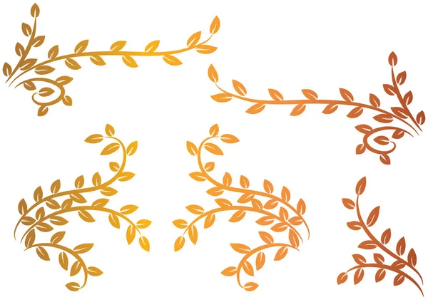Vector Laurel Wreath Golden Leaves Laurels — Stock Vector