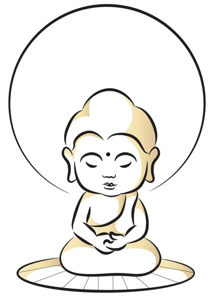 Διανυσματική Απεικόνιση Ενός Budda Κινουμένων Σχεδίων — Διανυσματικό Αρχείο