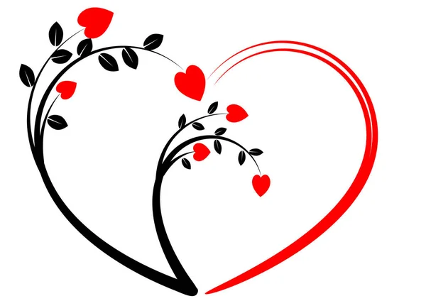 Kalp Şeklinde Kırmızı Kalpler — Stok Vektör
