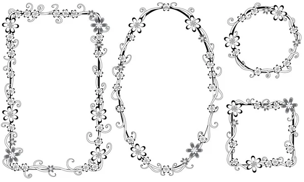 Beyaz arkaplanda izole edilmiş boş alanı olan güzel dekoratif çerçeveler, vektör illüstrasyonu 