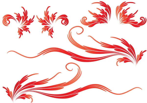 Beyaz arkaplanda çiçek elementlerinin vektör kümesi 