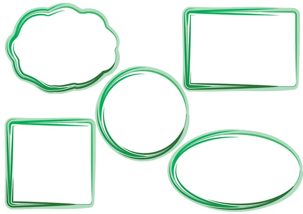 Vektor Illustration Uppsättning Gröna Och Blå Ramar — Stock vektor
