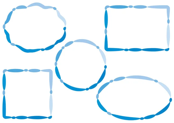 Ensemble Bulles Bleues Blanches — Image vectorielle