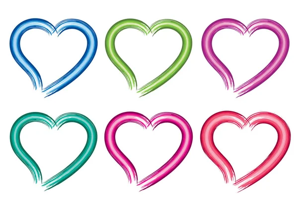 Güzel dekoratif kalp koleksiyonu, aşk konsepti 