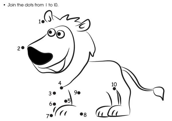 Malbuch Für Kinder Löwenvektorillustration — Stockvektor