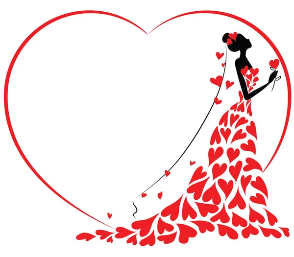 Cartão Dia Dos Namorados Com Coração Flores —  Vetores de Stock