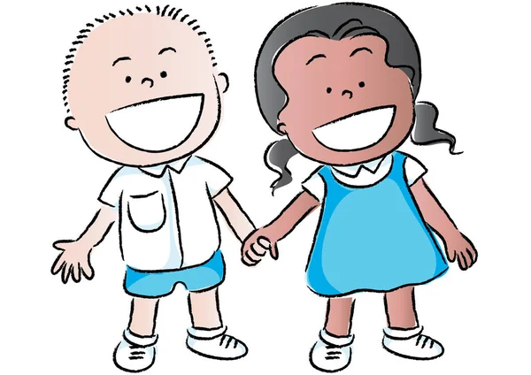 Küçük tatlı bir kızın vektör çizimi