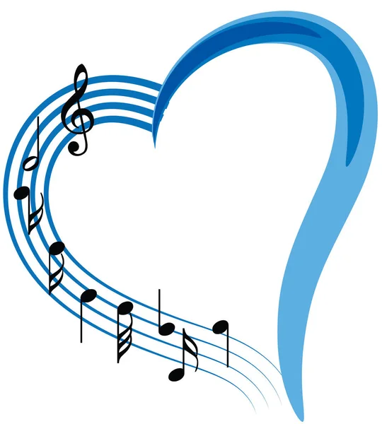 Векторна Ілюстрація Музичних Нот Серця — стоковий вектор