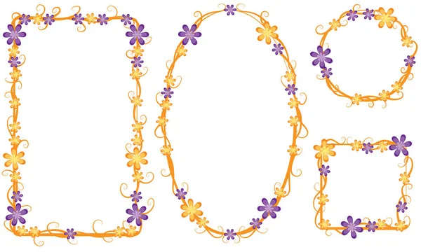 Beyaz arkaplanda izole edilmiş boş alanı olan güzel dekoratif çerçeveler, vektör illüstrasyonu 