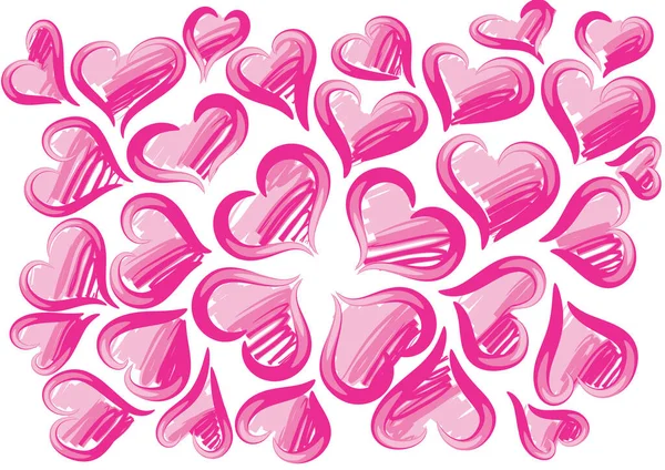 Colección Hermosos Corazones Decorativos Concepto Amor — Vector de stock