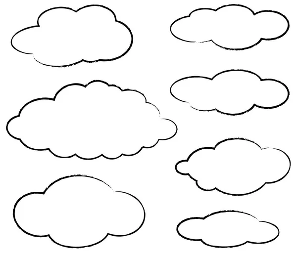 Conjunto Iconos Nubes — Archivo Imágenes Vectoriales