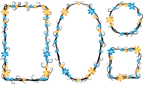 Beyaz arkaplanda izole edilmiş boş alanı olan güzel dekoratif çerçeveler, vektör illüstrasyonu 