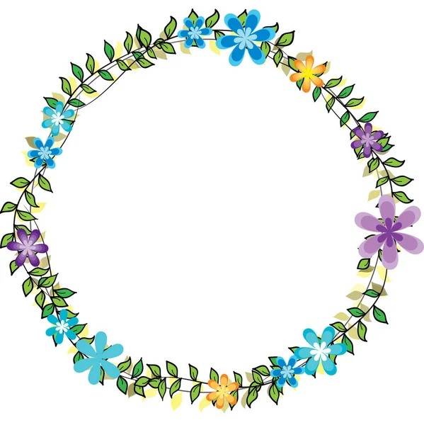 Aquarell Floraler Rahmen Mit Blumen — Stockvektor