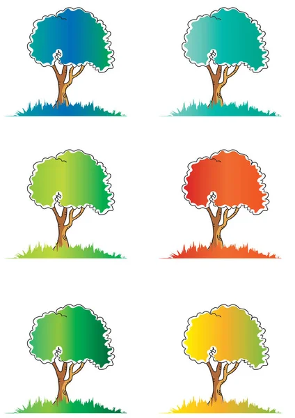 Farklı Ağaçlar Dizisi — Stok Vektör