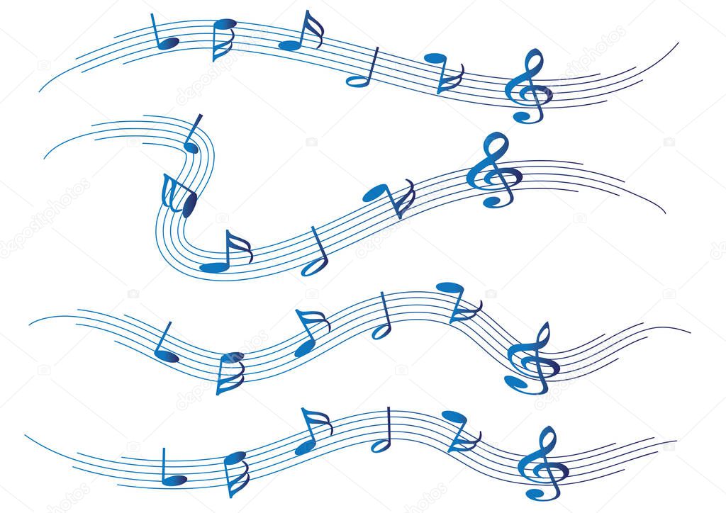 musical notes on a white background 