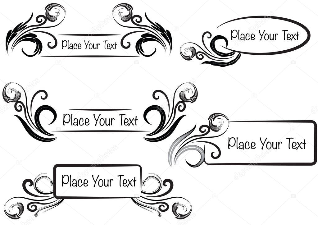 set of calligraphic design elements. vector illustration