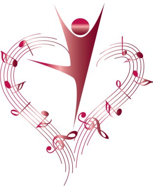 Beyaz arkaplanda müzik notaları 