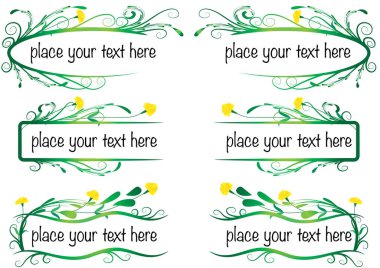 Metinleriniz için yer alan vektör çiçek etiketleri kümesi