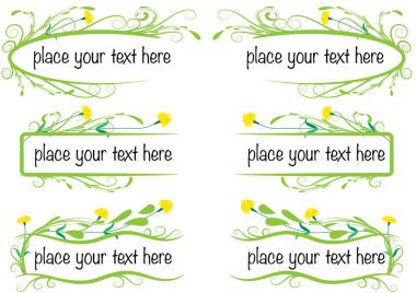 Çiçekli vektör pankart seti