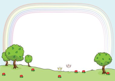 Ağaçlı bir manzaranın çizimi