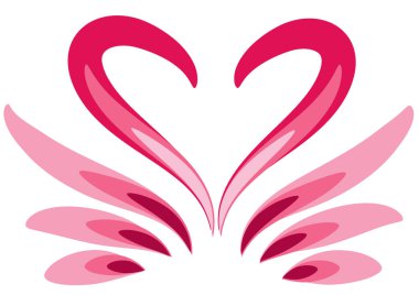 Kanatlı pembe kalp 