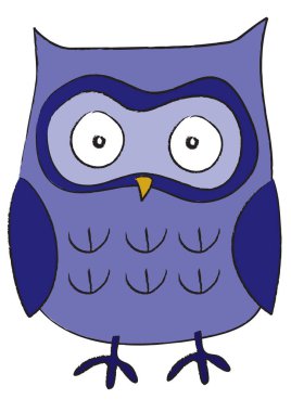 Beyaz arka planda sevimli baykuş