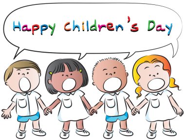 Konuşma baloncuğu olan bir çocuğun çizimi