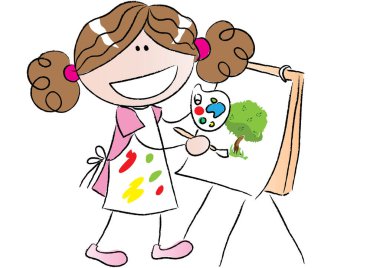 Şirin bir çizgi film karakterinin vektör çizimi