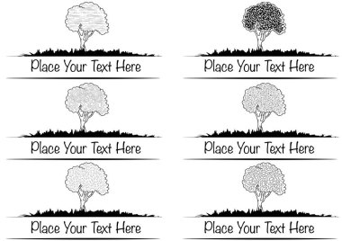vektör ağaç ve bitki kümesi