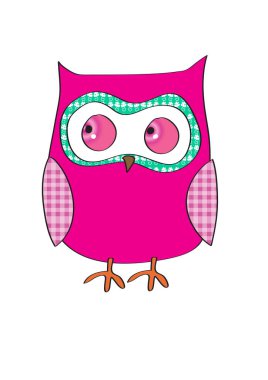 Şirin baykuş çizgi film vektör çizimi