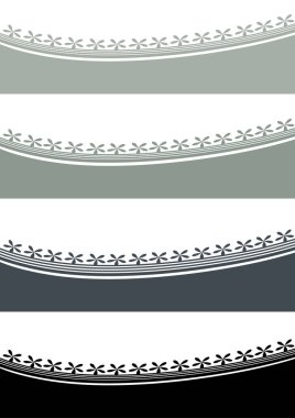 Dekoratif elementlerle kusursuz desenli vektör kümesi