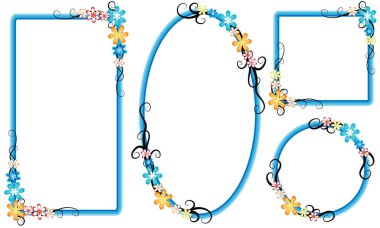 Çiçek çerçevesinin vektör illüstrasyonuName