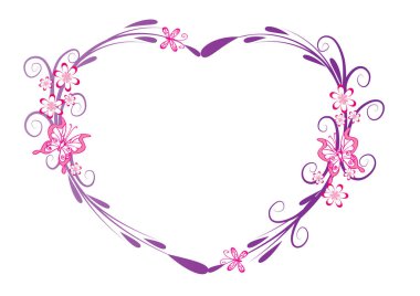 Çiçekli ve kelebekli bir çerçeve