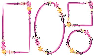 Çiçek çerçevesinin vektör illüstrasyonuName