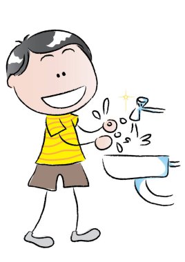 Küçük tatlı bir çocuğun vektör çizimi