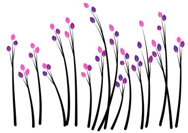 Pembe ve beyaz çiçeklerin vektör çizimi