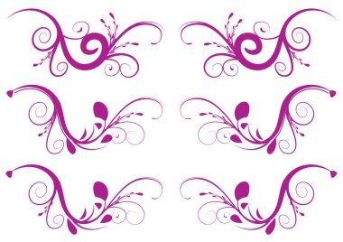 Tasarım için dekoratif elementlerin vektör kümesi